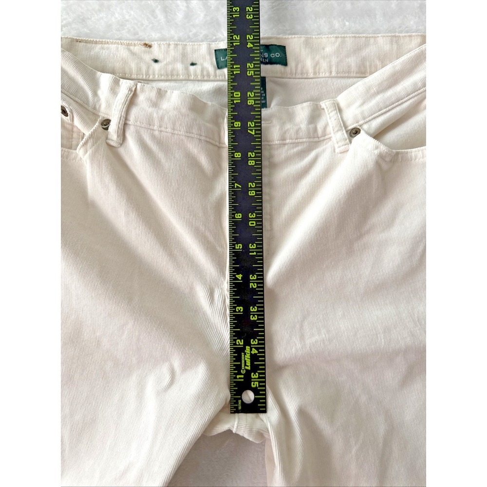 LRL Lauren Jeans Co Corduroy Pants Womens Size 10‎ Ivory Cream Classic Straight - Picture 13 of 16